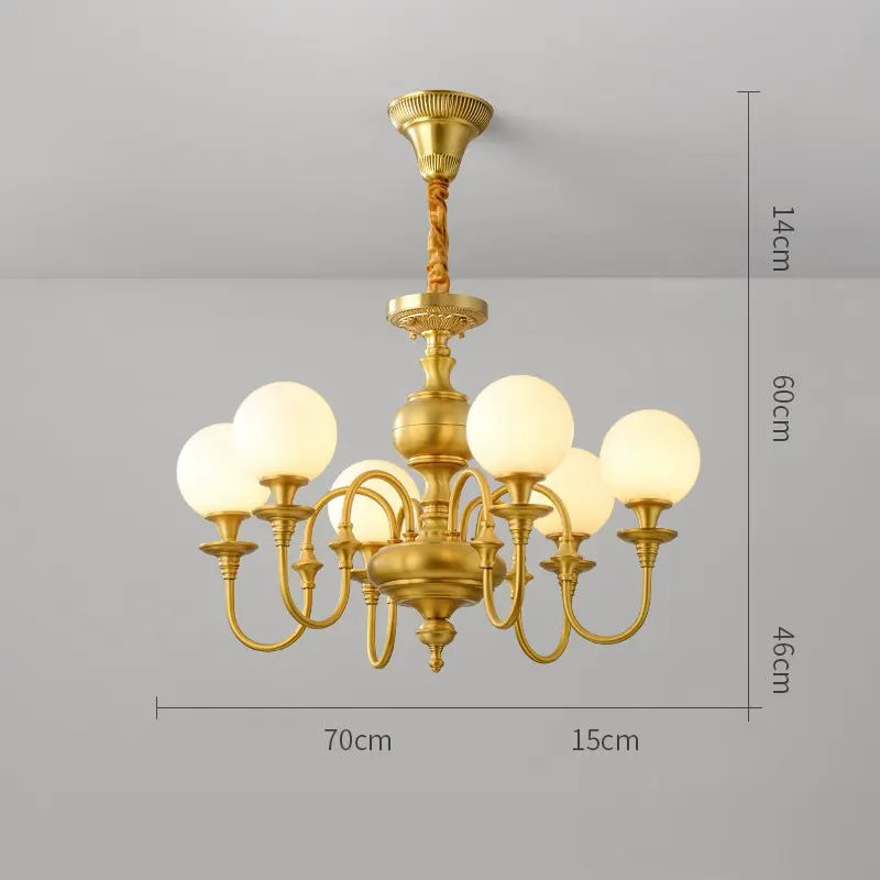 Lorenzo Retro Copper Chandelier Lamp
