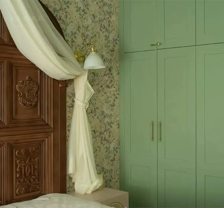 Vento Retro Town Solid Wood Carved Bed