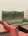 Vintage Italian Cassina Maralunga Olive Green Two-Seater Sofa