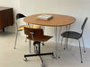 Elegant Fritz Hansen Superellipse Dining Table, 1-Meter, Wood Top, Metal Legs