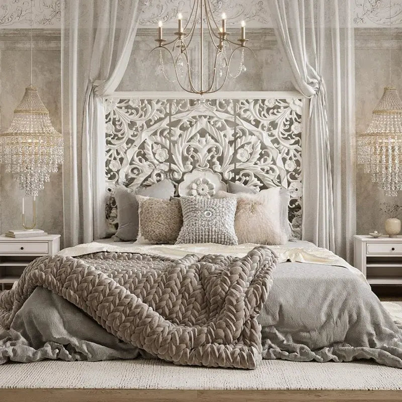 Livia Retro Town Carved Double Bed