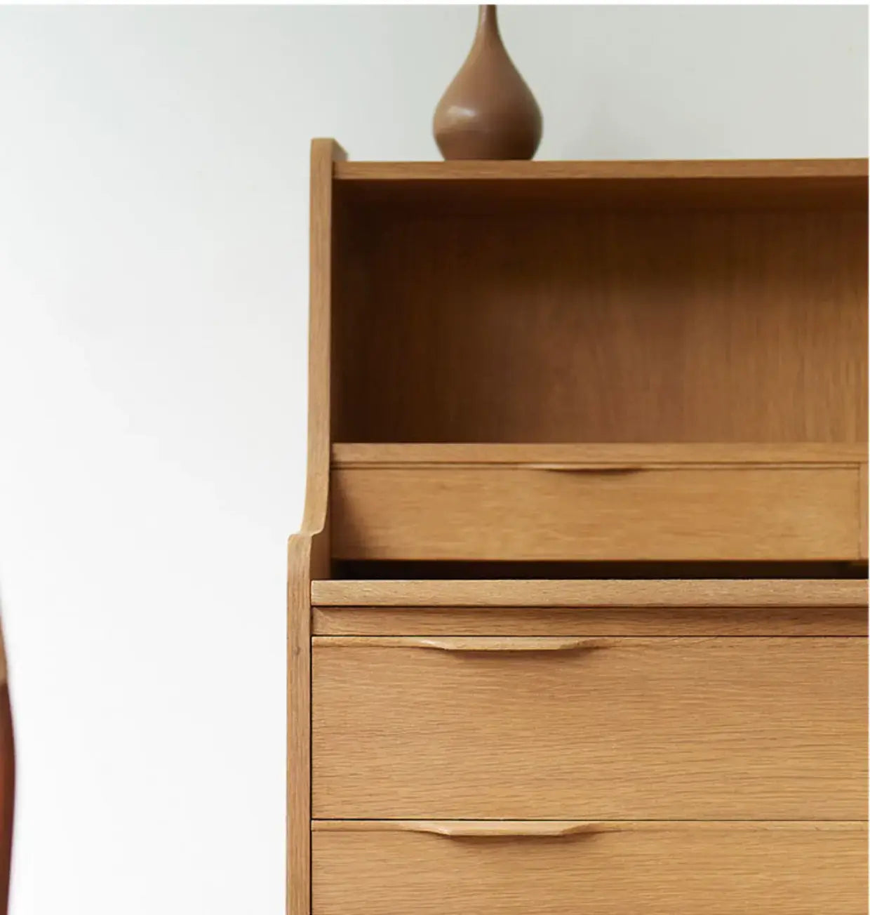Florian Modern Log Style Writing Desk Cabinet