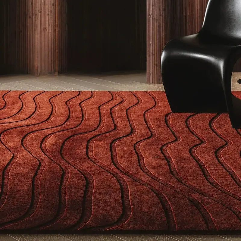 Marceau Solid Color Handmade Carpet – High-End Retro Design