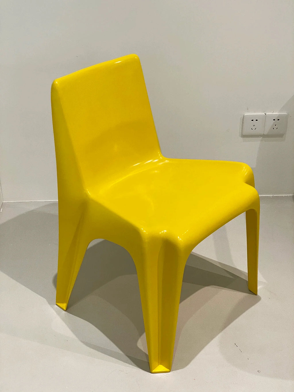 Classic 1970s Fiberglass Yellow Dining Chair by onemorechair