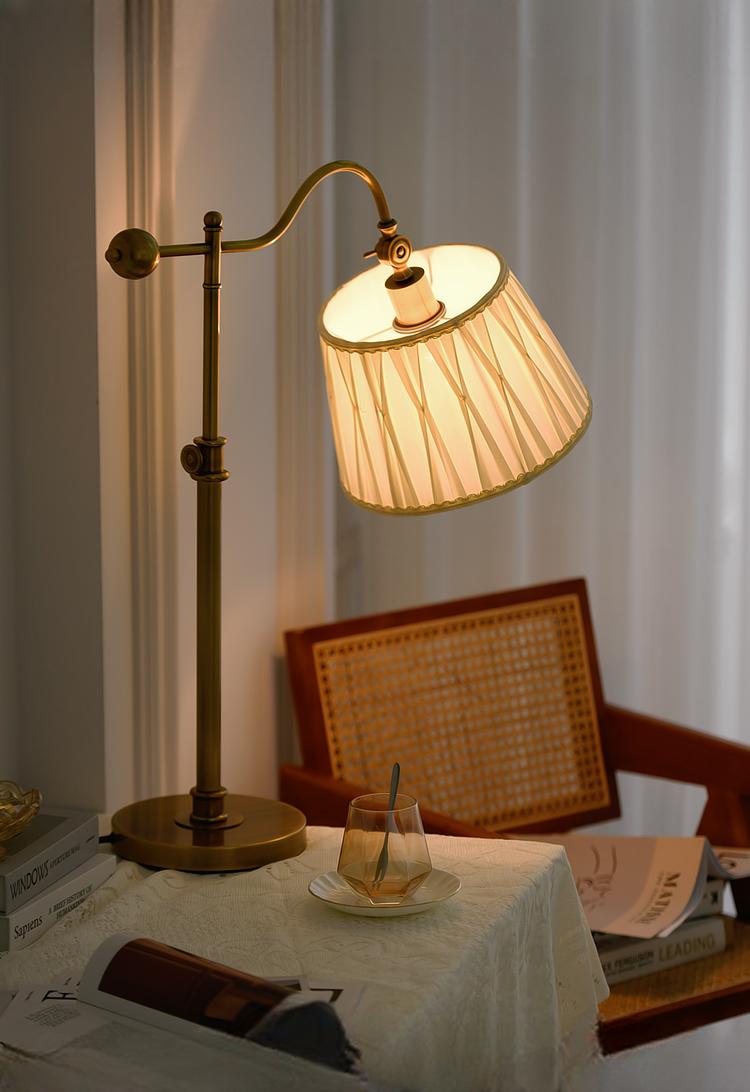 Cynthia Antique Copper Adjustable Table Lamp