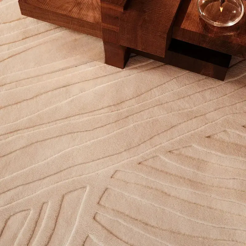 Séraphin Solid Color French Style Carpet – Three-Dimensional Handmade Design