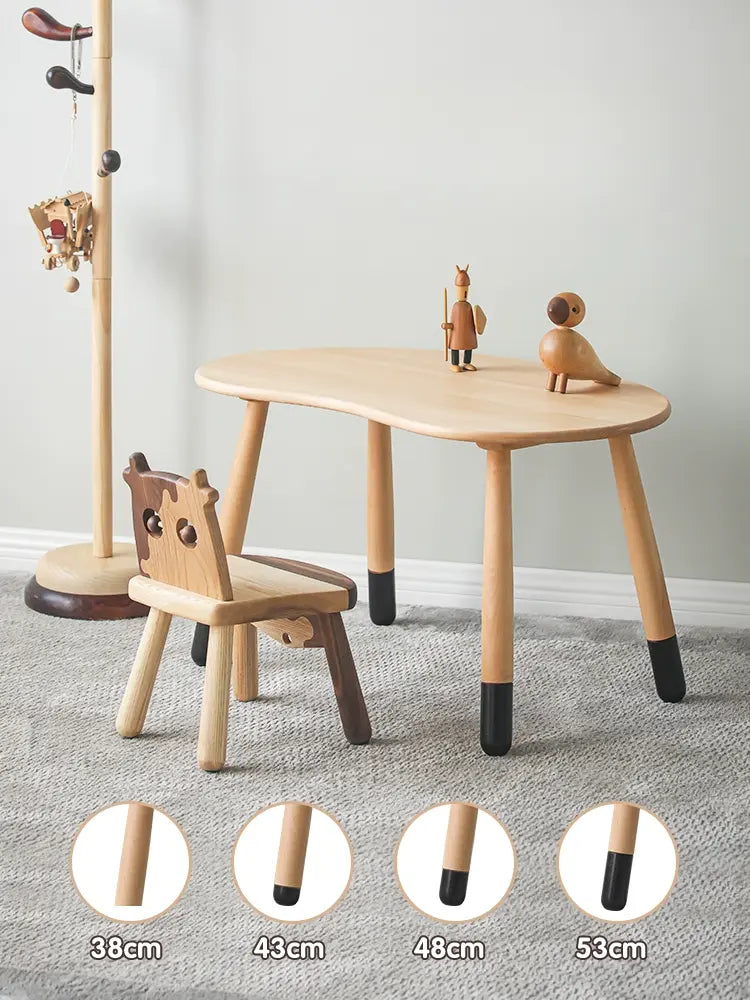 Arsène Peanut-Shaped Solid Wood Kids Table