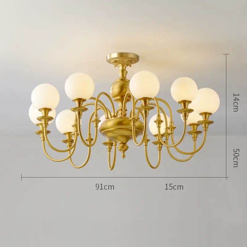 Lorenzo Retro Copper Chandelier Lamp