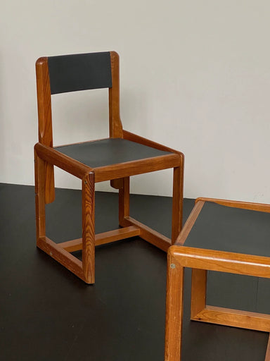 Authentic André Sornay Mid-Century Modern Dining Chair, Dark Grey Seat, 1960s French Design