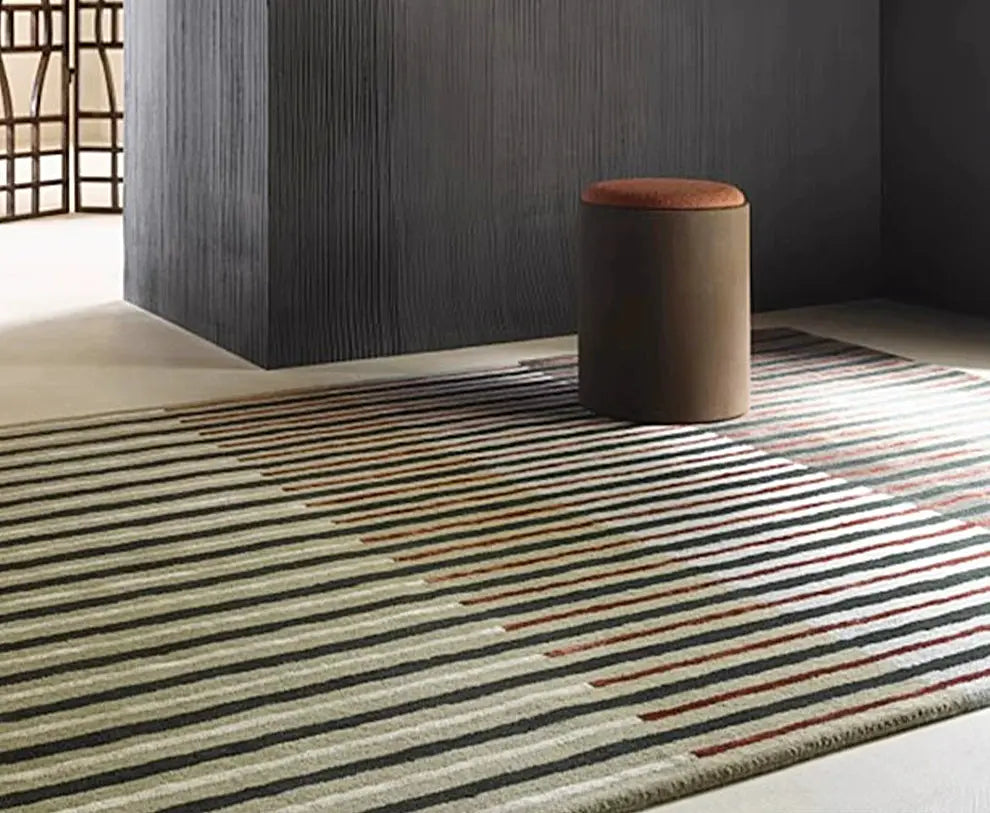 2025 new room layout carpet mat living room bedroom bedside coffee table sofa handmade line retro style custom