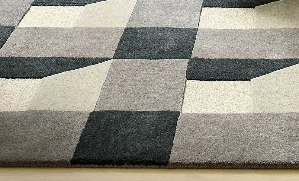 Modern French medieval carpet living room high-end bedroom bedside handmade geometric plaid retro Nordic light luxury custom
