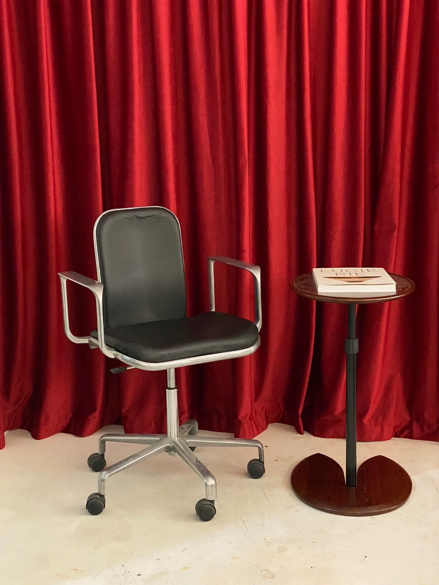 Vintage Italian Frederick Scott Hille Swivel Office Chair Metal Back Adjustable