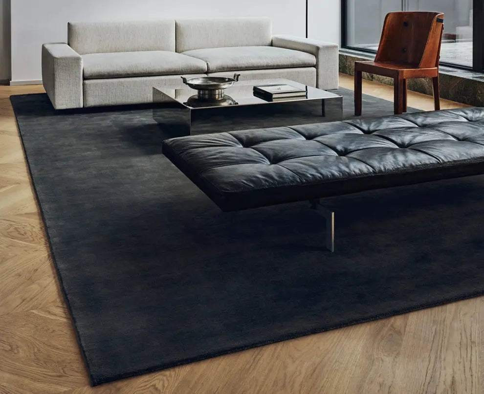 Faéline Handmade Retro Solid Color Carpet Mat – Minimalist Luxury Design