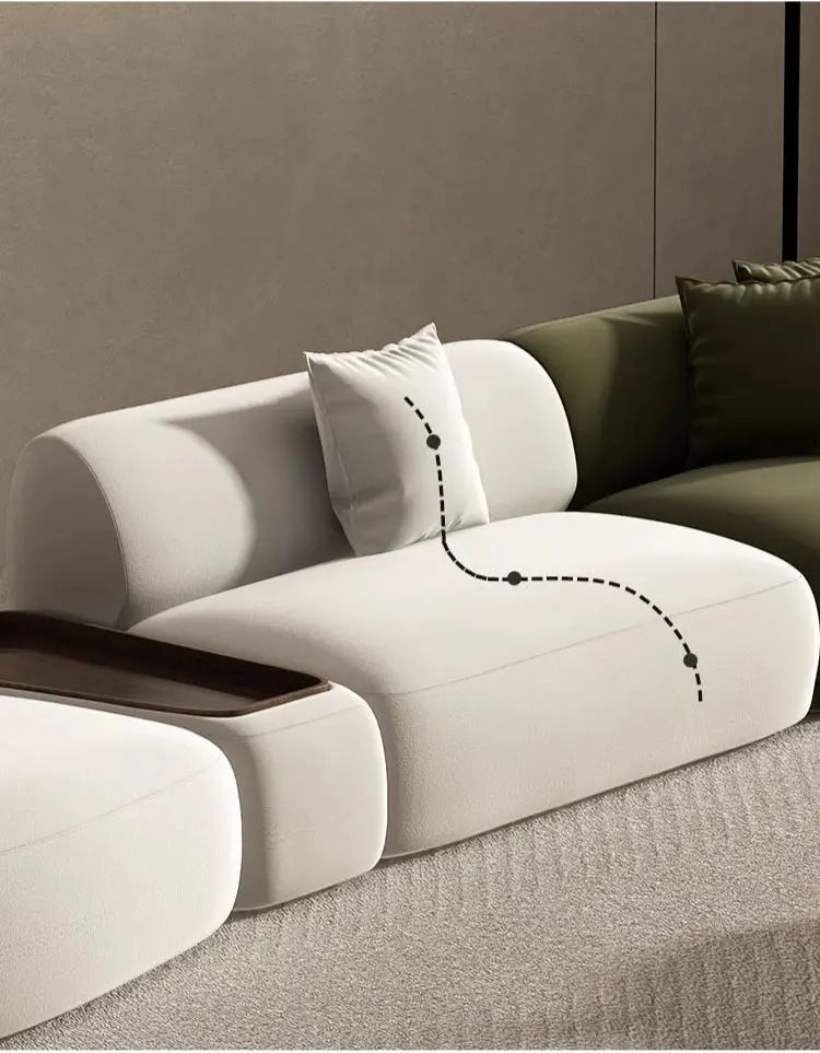 Blake Modern Curved Sofa With Coffee Table