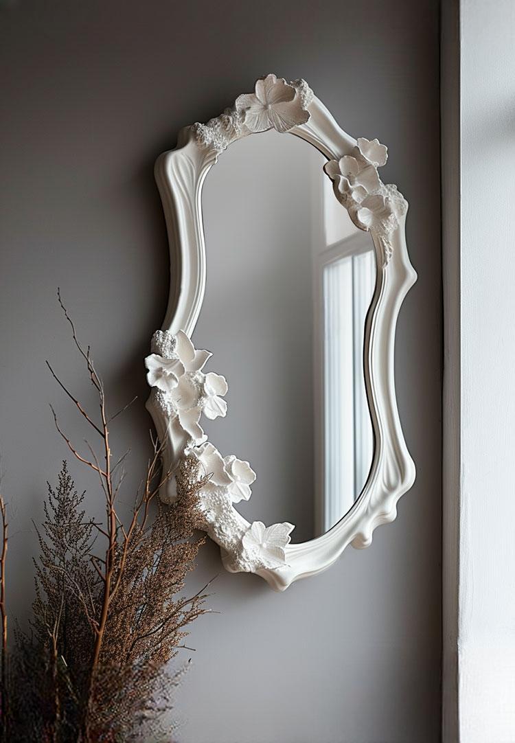 Nevaeh Retro Carved Wall Mirror