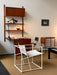 Radboud van Beekum FM61 Armchair: White Fabric, Sleek Metal Frame