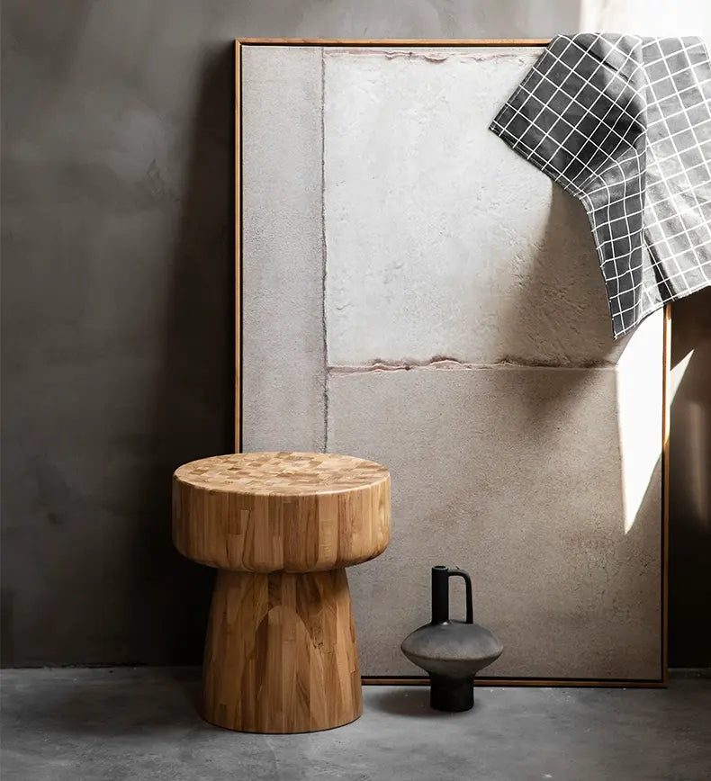 Ernesto Teak Wood Small Stool for Entryway