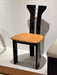 Vintage Pierre Cardin Dining Chair - Sculptural Black Walnut, Khaki Leather