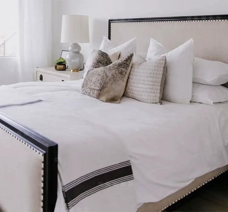 Severin Custom Solid Wood Upholstered Wedding Bed