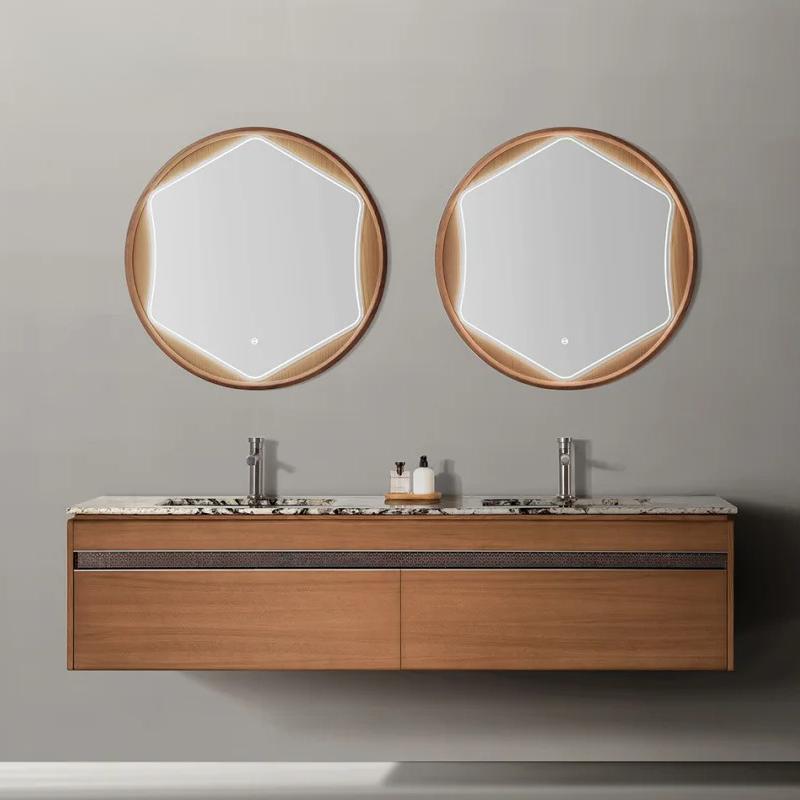 Benjamin Modern Solid Wood Bathroom Cabinet with Marble Basin