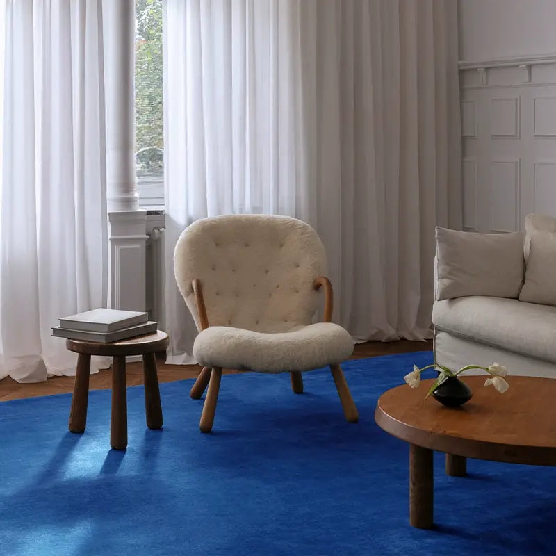 Noémie Custom Handmade Blue Coffee Table Blanket – Thickened Luxury Design