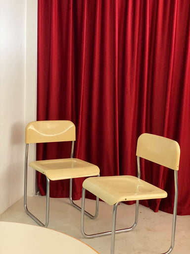 Vintage 1970s Italian Space Age Dining Chair, Naturally Oxidized Goose Yellow ABS