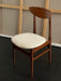 Elegant 1960s Italian Teak Wood Dining Chair with Reupholstered Seat