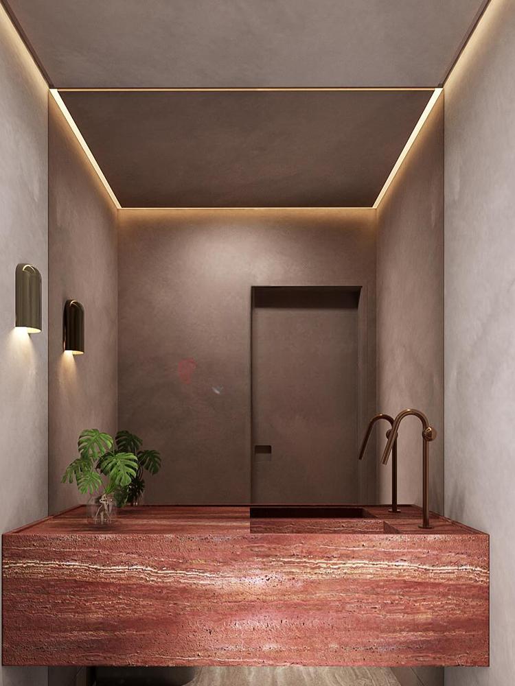 Blair Red Travertine Luxury Sink