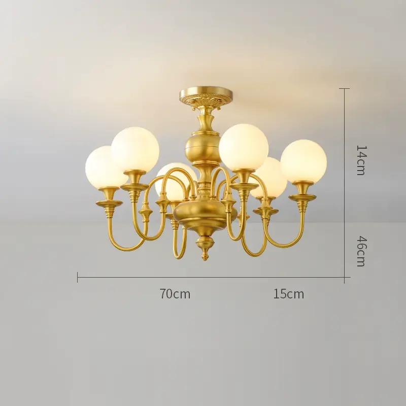 Lorenzo Retro Copper Chandelier Lamp
