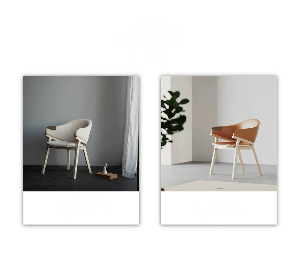 Achille Oak Wood Dining Chair, Soft Cushion