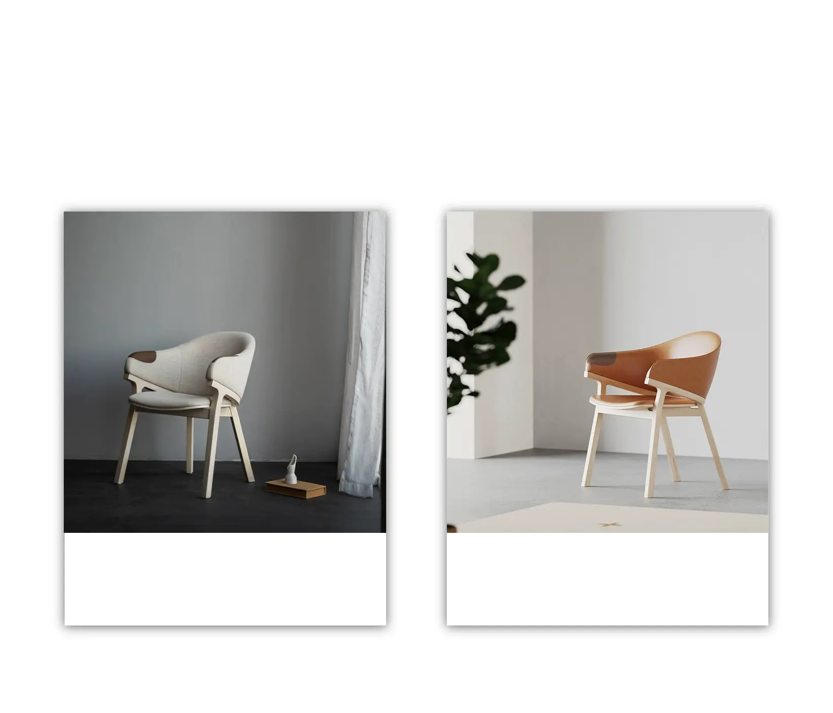 Achille Oak Wood Dining Chair, Soft Cushion