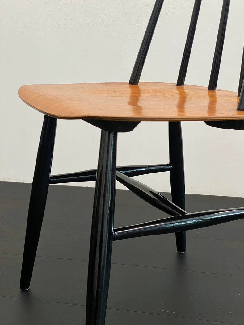 Classic Ilmari Tapiovaara Finnish Mid-Century Modern Wooden Dining Chair