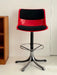 Vintage Italian 1980s Modus Atomic Red Adjustable Bar Stool Designer Chair
