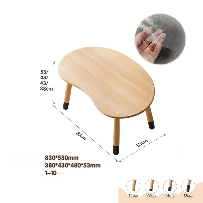 Arsène Peanut-Shaped Solid Wood Kids Table