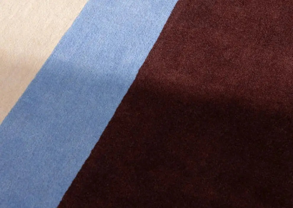 Clarimonde Hand-Woven Retro Red Stripes Carpet – Custom Design for Living Room