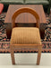 Vintage Italian 1990s Archway Checkered Fabric Accent Chair Unique Mid-Century Modern Design