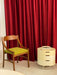 Vintage Italian 1960s Walnut Dining Chair, Lush Green Wool Cushion
