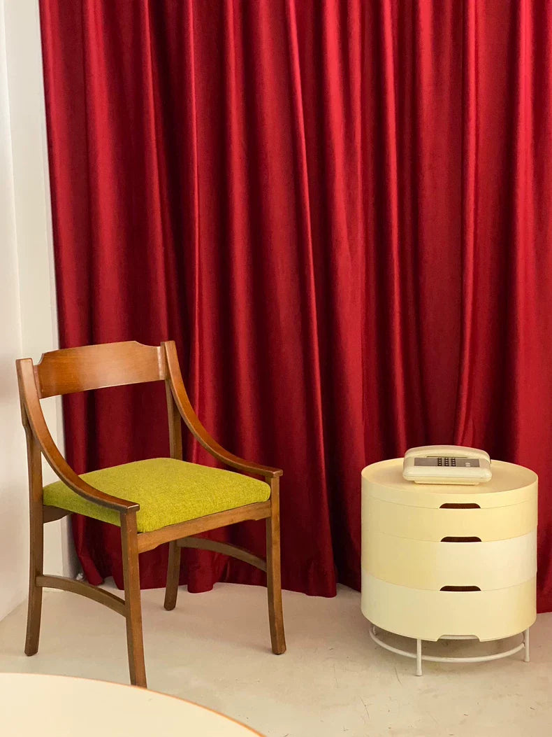 Vintage Italian 1960s Walnut Dining Chair, Lush Green Wool Cushion