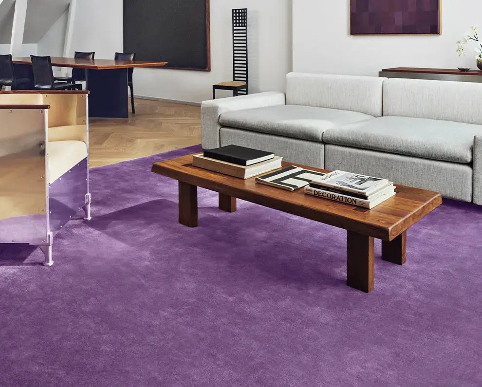 Sabine High-End Hand-Woven Purple Carpet – Luxurious Living Room Style