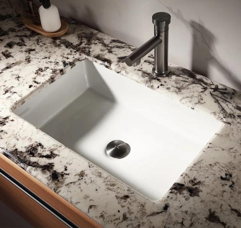 Benjamin Modern Solid Wood Bathroom Cabinet with Marble Basin