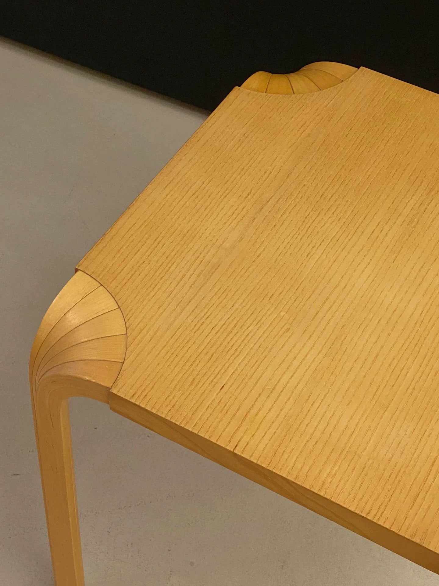 Vintage Alvar Aalto Artek Fan Leg Wood Tea Table Stool