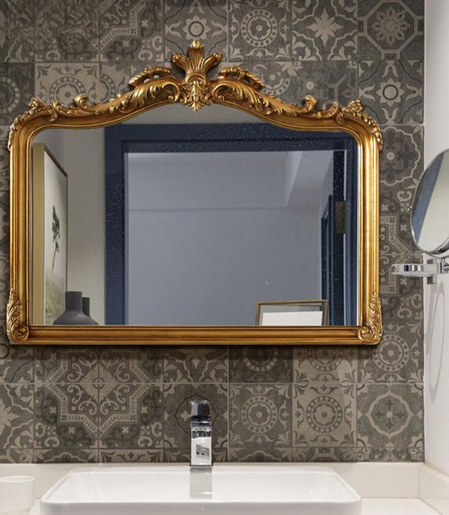 Isaiah Retro Carved Wall Bathroom Mirror