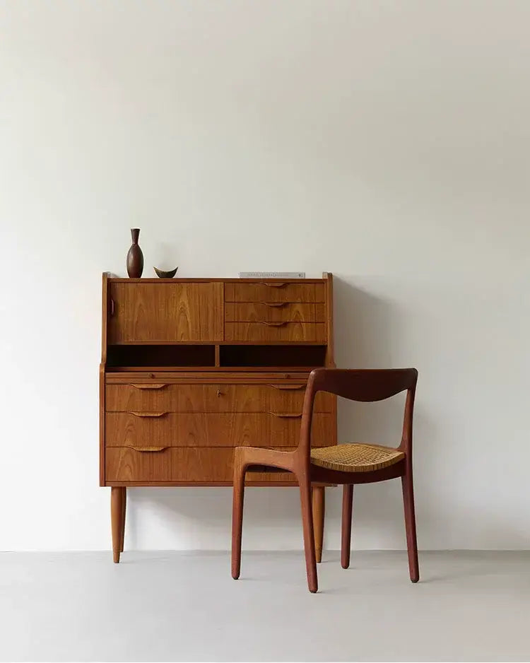 Severine Cherry Wood Study Cabinet with Storage