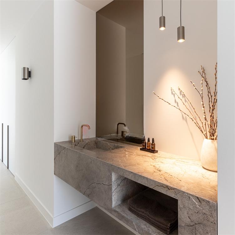 Clementine Castle Gray Marble Wall-Mounted Sink