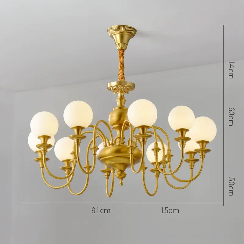 Lorenzo Retro Copper Chandelier Lamp