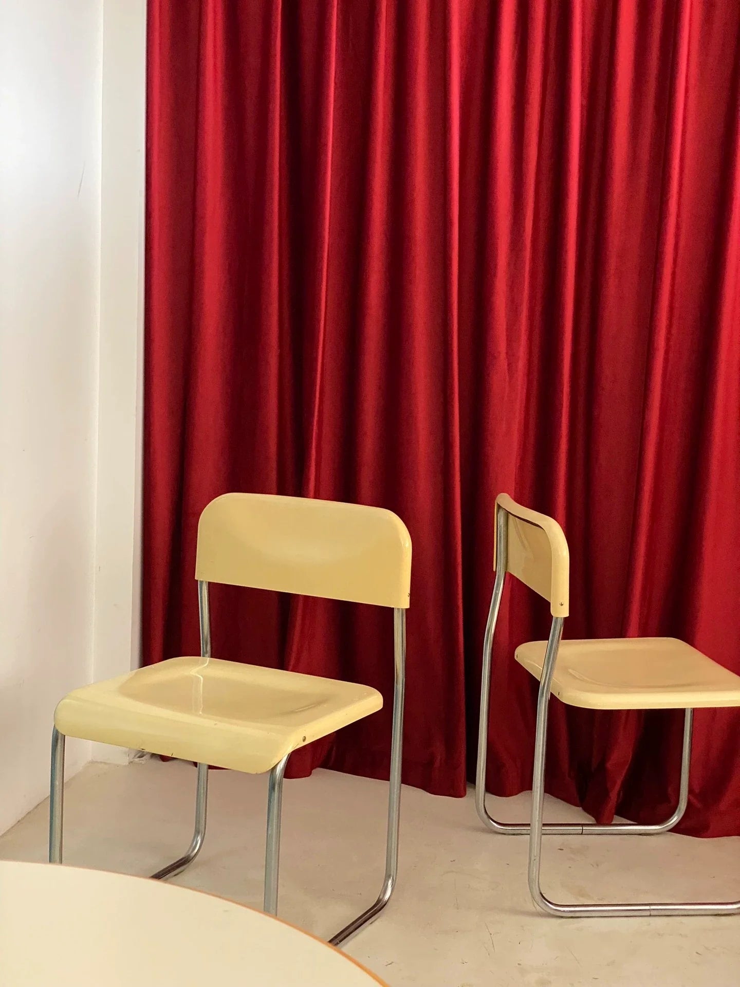 Vintage 1970s Italian Space Age Dining Chair, Naturally Oxidized Goose Yellow ABS