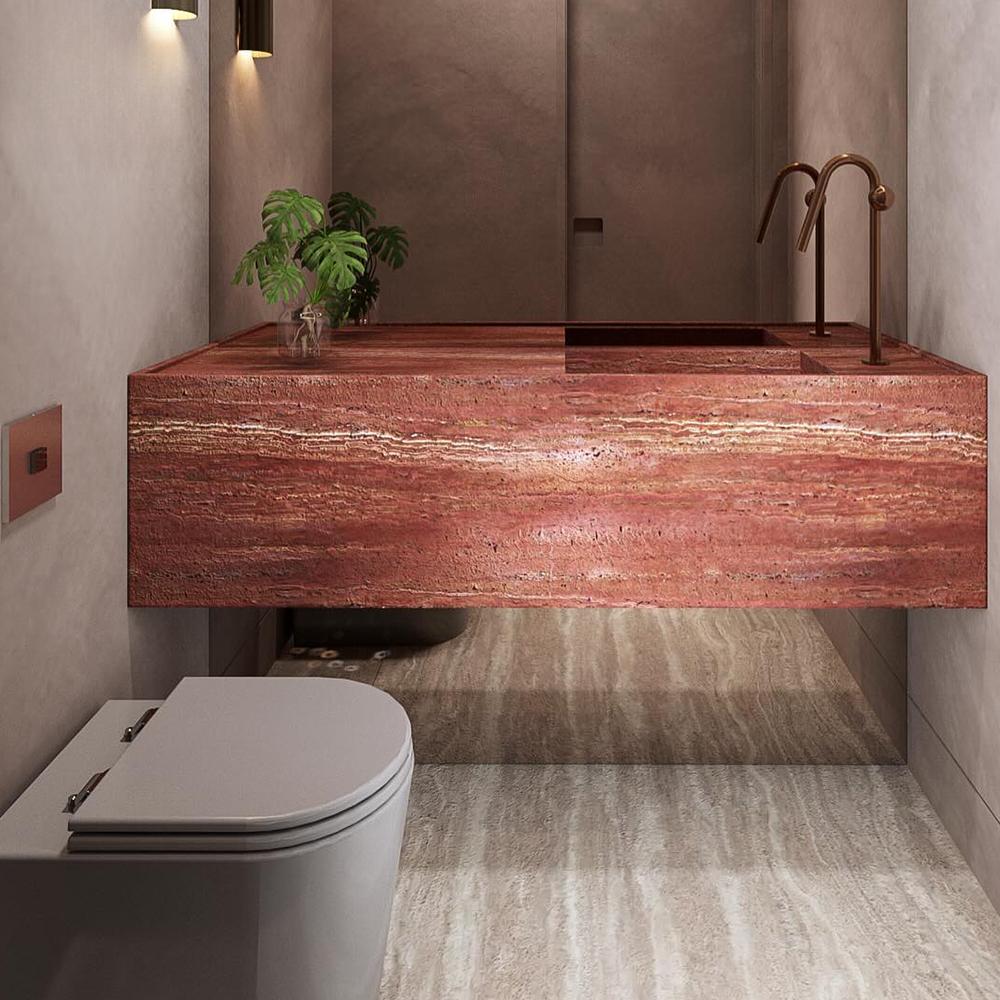 Blair Red Travertine Luxury Sink