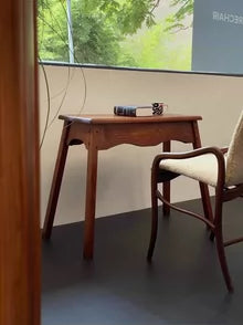 Vintage Dutch Brutalist Solid Wood Side Table, Mid-Century Modern End Table