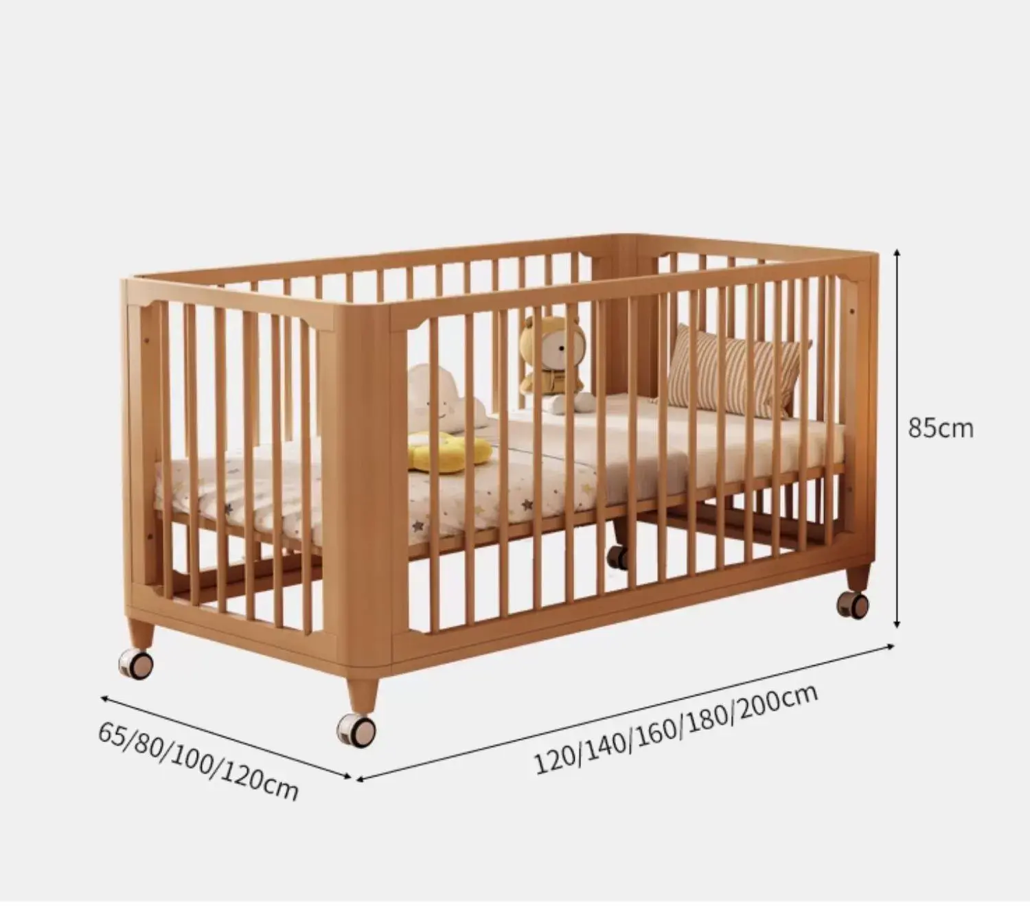 Alma Movable Wood Crib for Newborns