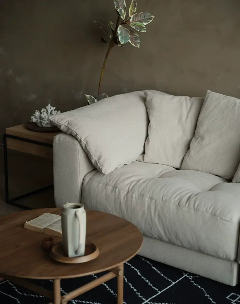 Sole Elegant White Cloud High-End Fabric Sofa